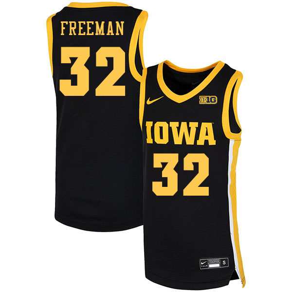 Men #32 Owen Freeman Iowa Hawkeyes College Basketball Jerseys Stitched Sale-Black
